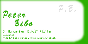 peter bibo business card